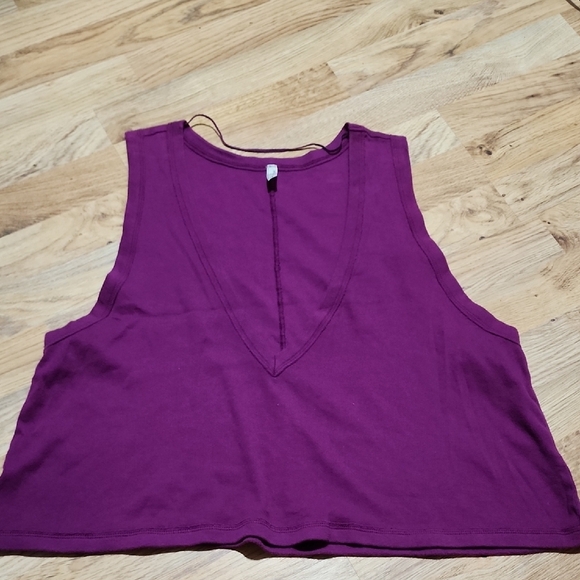 Free People Intimately baring it purple cropped flowy tank top size Large - Picture 2 of 8